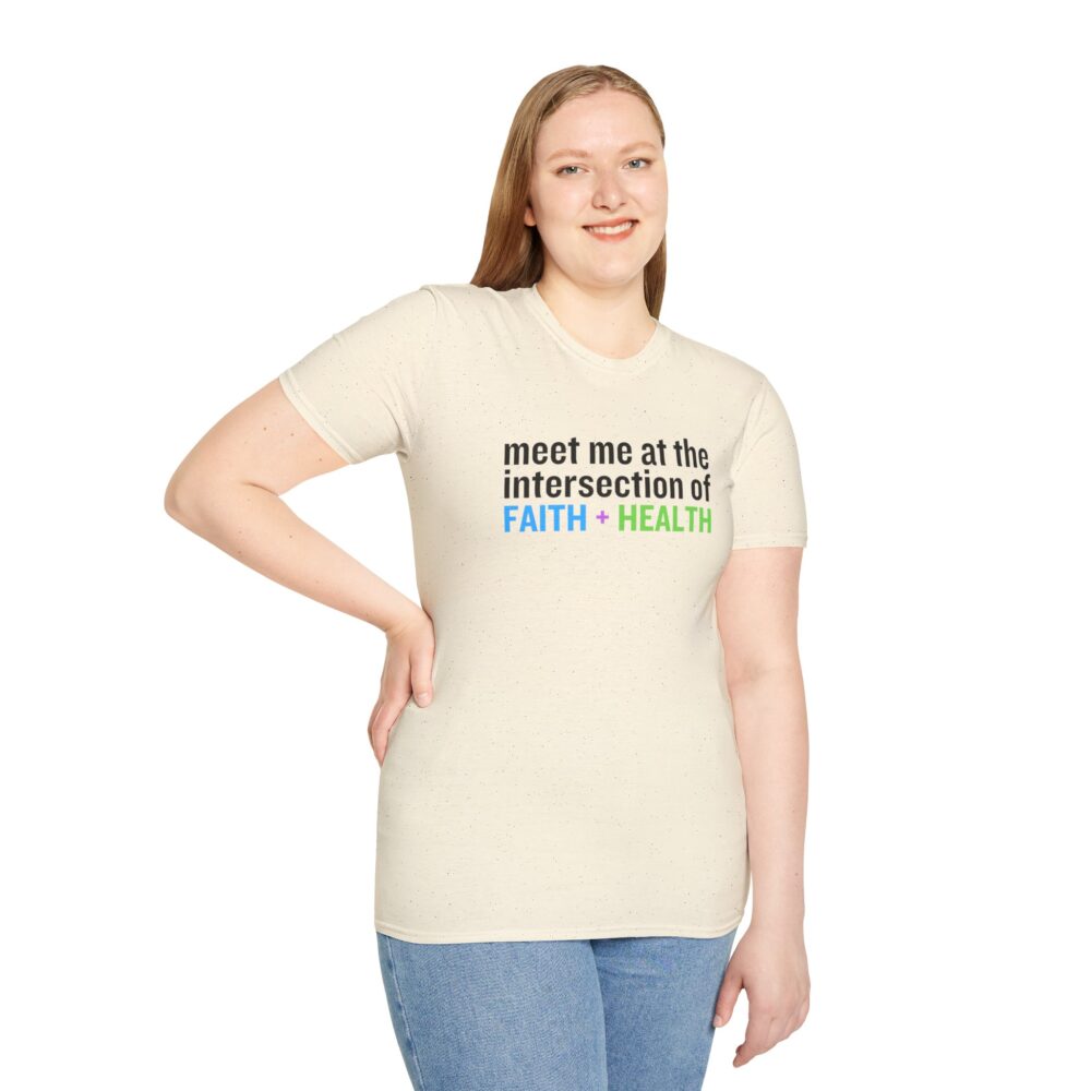 Intersection of Faith + Health Unisex Softstyle T-Shirt - Image 12